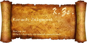 Korach Zsigmond névjegykártya